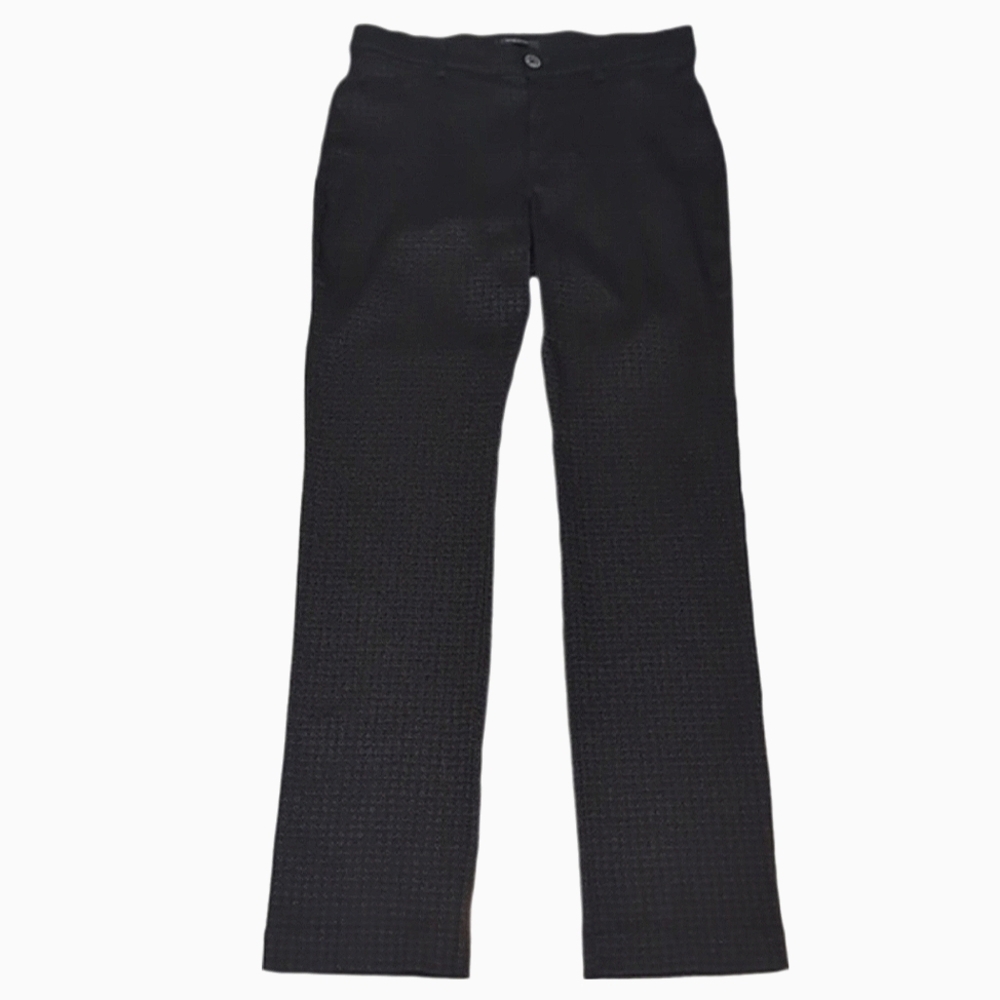 Simon Chang Denim Slim Straight Trouser Pants Stretch Jacquard Womens Size 8